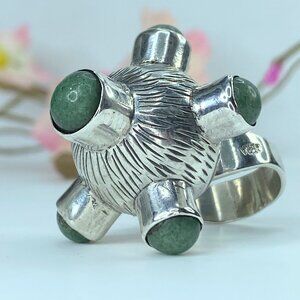 JR9641 Rachel Gera Sterling Silver and Gemstone Sputnik Ring 16.5g s6.75